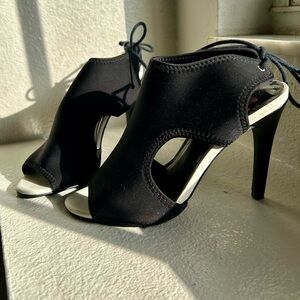 Juicy Couture Malorie Tie Back Peekaboo Toe Heels